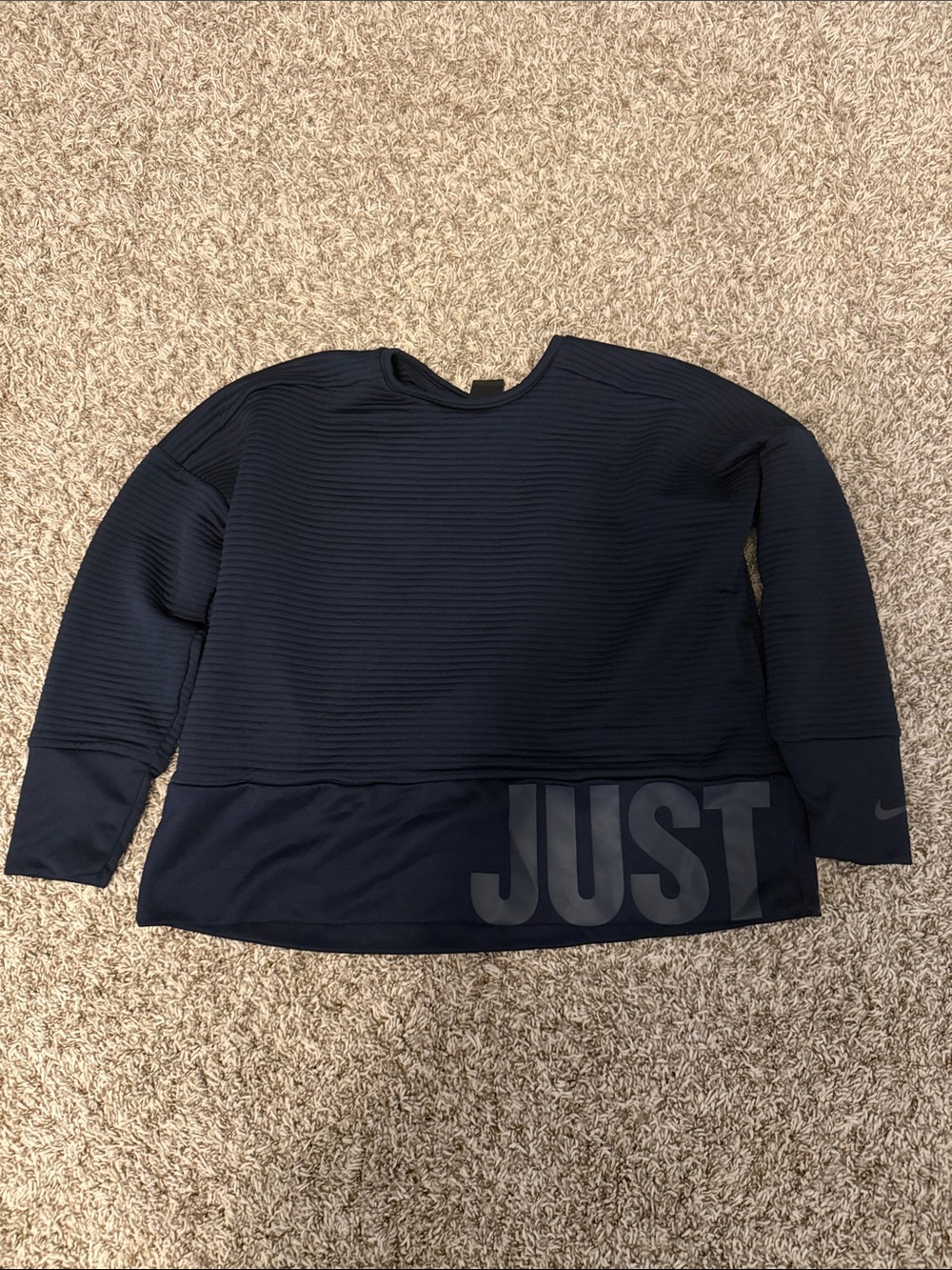 Nike Navy Dri-FIT Ribbed Crew Pullover